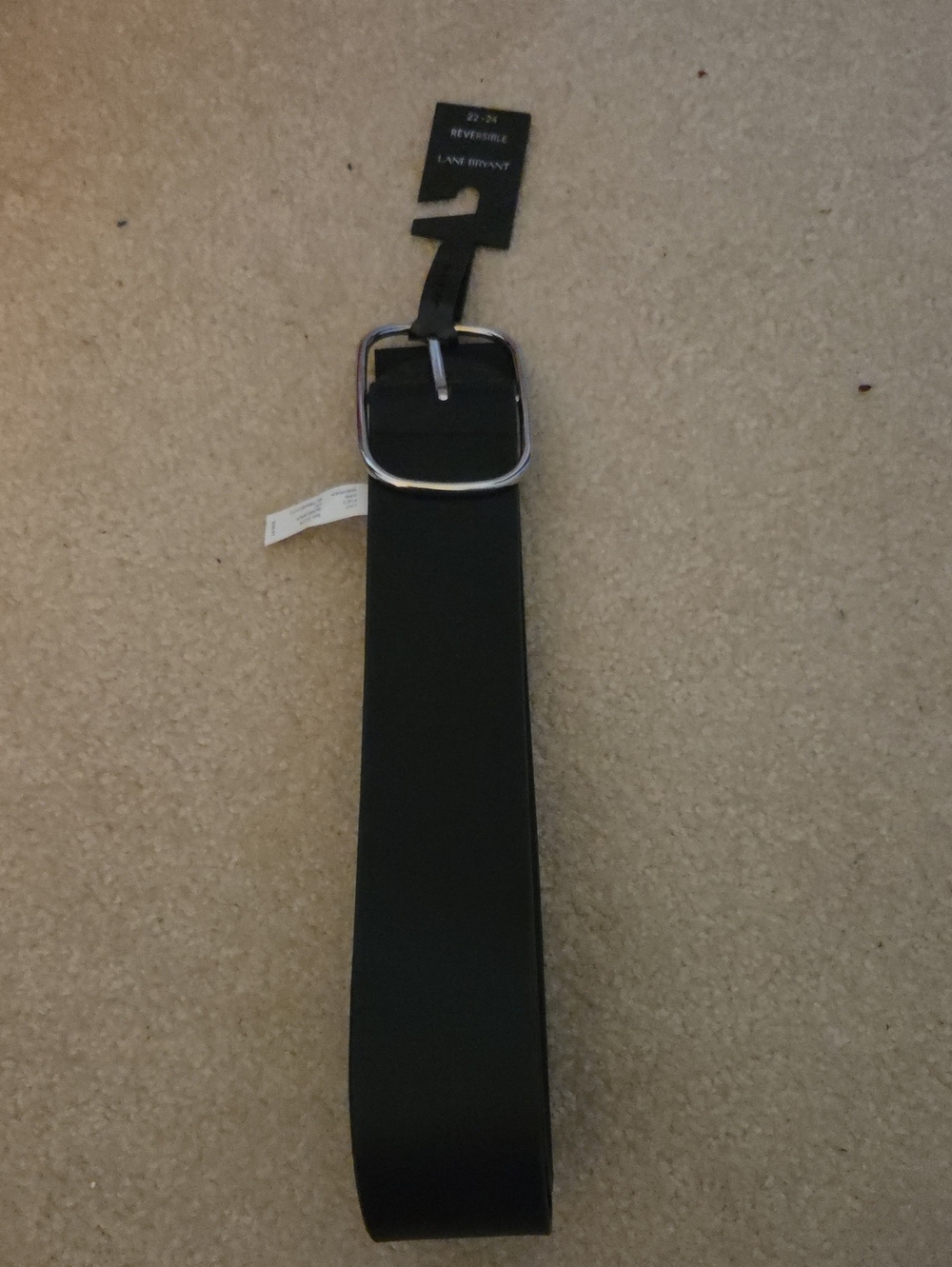 Lane Bryant Black Wide Belt with Silver Buckle